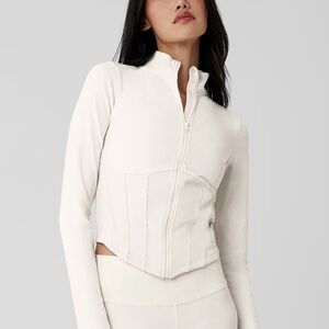 Alo airbrush corset full zip jacket